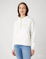 Bluzy damskie - felpa donna wrangler 112343674 regular hoodie worn white - miniaturka - grafika 1