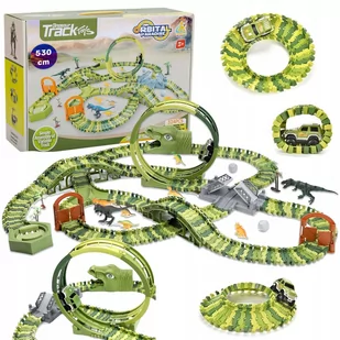 Mega Tor Wyścigowy Park Samochodowy Dinozaurów Dino Park XXL 324 Elementy - Zabawki interaktywne dla dzieci - miniaturka - grafika 1