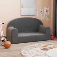 Łóżka dla dzieci i młodzieży - vidaXL 2-osobowa kanapa dla dzieci, antracytowa, miękki plusz - miniaturka - grafika 1