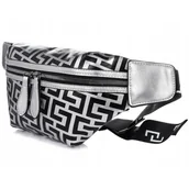 Nerki - Nerka Saszetka Damska TOREBKA Ekoskóra DUŻA Pojemna z Paskiem Srebrna - miniaturka - grafika 1