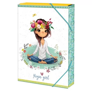 Teczka z gumką 4 cm, A4 Yoga Girl, joga - Teczki i skoroszyty - miniaturka - grafika 1