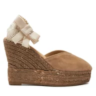 Espadryle damskie - Espadryle Manebi Hamptons Heart-Shaped Wedge Espadrilles W 1.6 WH Beżowy - miniaturka - grafika 1
