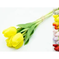 Sztuczne kwiaty - Bukiet tulipan 5 kwiatów 28 cm mix - miniaturka - grafika 1