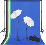 Inne akcesoria studyjne - vidaXL Zestaw studyjny  Zestaw studyjny z lampami tłami i parasolkami 3051357 - miniaturka - grafika 1