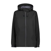 Kurtki damskie - CMP damska kurtka przeciwdeszczowa ze stałym kapturem, Czarny, 52 - miniaturka - grafika 1