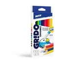 Kredki, ołówki, pastele i pisaki - Kredki trójkątne z gumką i temperówką 12szt - MFP - miniaturka - grafika 1