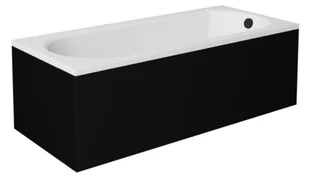 Czarno-biała wanna prostokątna z obudową 150x75 cm Intrica Besco - Wanny - miniaturka - grafika 1