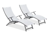 Leżaki ogrodowe - 2x Leżak ogrodowy aluminiowy RELAX Grey - miniaturka - grafika 1