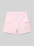 Spodnie i spodenki dla dziewczynek - Szorty z dzianiny dresowej o kroju regular fit z naszywką z logo - miniaturka - grafika 1