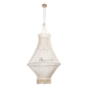 Lampy sufitowe - Britop Ekologiczna LAMPA wisząca REVE 18137374 pleciona OPRAWA podłużny ZWIS boho kremowy - miniaturka - grafika 1
