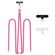 Pozostałe akcesoria do telefonów - Smycz do telefonu TECH-PROTECT C7S Rope Crossbody Strap Różowo-złoty - miniaturka - grafika 1