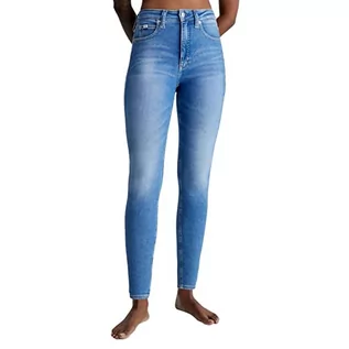 Spodnie damskie - Calvin Klein Damskie spodnie do kostki z wysokim stanem, bardzo wąskie spodnie jeansowe, rozmiar M, 24W, Dżinsowa średnia, 24W - grafika 1