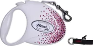 Smycze dla psów - Flexi FLEXI Smycz Glam Splash Pink, M TAŚMA 5m, biała - miniaturka - grafika 1