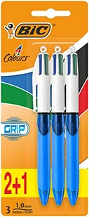 BIC 4 Colour Grip Ball Point Pen 3 sztuki sortowane kolorystycznie 889930 - Długopisy - miniaturka - grafika 1