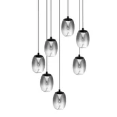 Lampy sufitowe - Kaskadowa lampa wisząca PAMELA AZ6270 Azzardo LED 35W 3000K przydymiona czarna - miniaturka - grafika 1