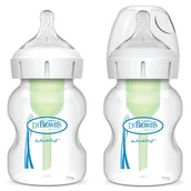 Butelki dla niemowląt - Dr Browns HANDI-CRAFT butelka antykolkowa OPTIONS z szeroką szyjką 2 x 150 ml duopack - miniaturka - grafika 1