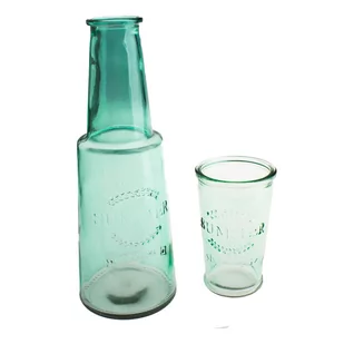 Zielona szklana karafka ze szklanką, 800 ml - Karafki - miniaturka - grafika 1
