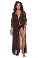 Stroje kąpielowe - Lingadore 7208P-1 czarne kimono sukienka plażowa - miniaturka - grafika 1