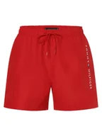 Spodenki męskie - Tommy Hilfiger Męskie spodenki kąpielowe Mężczyźni czerwony jednolity, L - miniaturka - grafika 1
