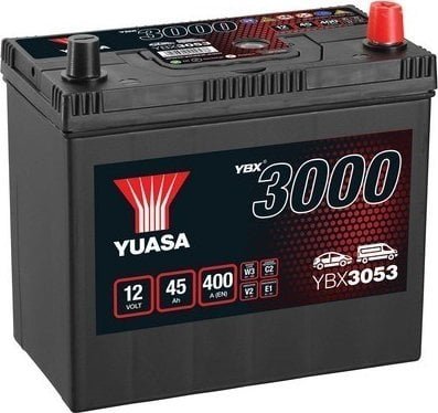 Akumulator YUASA 12V 45Ah/400A YBX3000 SMF P+ biegun cienki pojazdy japońskie + biegun standardowy 238x129x225 B00 rozruchowy