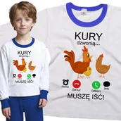 Piżamy dla dziewczynek - Piżama dziecięca Muszę Iść Kury Kurki Dzwonią 86/92 - VoloDonum - miniaturka - grafika 1