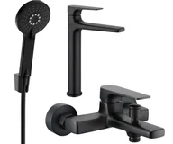 Zestawy baterii łazienkowych - Mexen Lynx R40 zestaw wannowy, czarny - 745913R40-70 - miniaturka - grafika 1