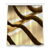 Zasłony - Zasłona na taśmę do salonu 150x160 Złote elementy, Fabricsy - miniaturka - grafika 1