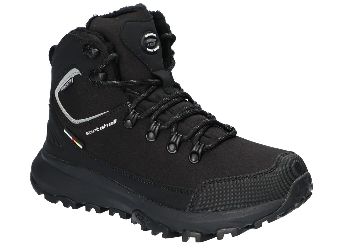 AMERICAN CLUB HL191 SOLIDNE STYLOWE OCIEPLANE TREKKINGI TRAPERY ŚNIEGOWCE BUTY ZIMOWE BK 38