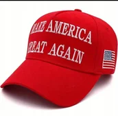 Czapki i chusty sportowe męskie - Czapka z daszkiem Make america great again Donald Trump czerwona - miniaturka - grafika 1