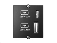 Gniazdka elektryczne - Bachmann 917.227 gniazdko elektryczne USB A + USB C Czarny - miniaturka - grafika 1