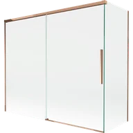 Parawany nawannowe - Mexen Rox parawan nawannowy 2-skrzydłowy rozsuwany 180 + 90 x 150 cm, transparent, różowe złoto - 8C9-180-090-60-00 - miniaturka - grafika 1