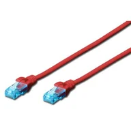 Patchcordy - Digitus Patch cord U/UTP kat.5e PVC 1m czerwony - miniaturka - grafika 1