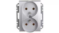 Gniazdka elektryczne - Schneider Electric Schneider Sedna aluminium gniazdo podwójne +0) do ramki SDN2800960 - miniaturka - grafika 1