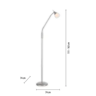 Lampa stojąca Paul Neuhaus Pino, srebrna, 163 cm, ściemniana, G9 - Lampy stojące - miniaturka - grafika 2