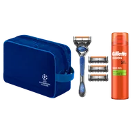 Zestawy kosmetyków męskich - Zestaw Gillette ProGlide FlexBall, maszynka, 1 sztuka + ostrza, 4 sztuki + żel do golenia, 200 ml + kosmetyczka - miniaturka - grafika 1