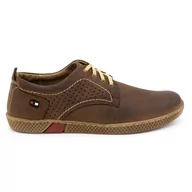 Półbuty męskie - Buty męskie skórzane casual 302GT brązowe - Buty Olivier - miniaturka - grafika 1