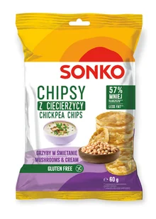 Sonko Chipsy z ciecierzycy o smaku grzybów w śmietanie 60 g - Chipsy - miniaturka - grafika 1