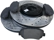 Tarcze hamulcowe - Przednie klocki + WIERCONE tarcze hamulcowe 305mm BLACK Chrysler 200 2015- - miniaturka - grafika 1
