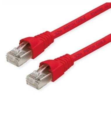 TELEGÄRTNER Kabel krosowy RJ45 S/FTP, kat. 6A, LSZH, czerwony, 1,5 m