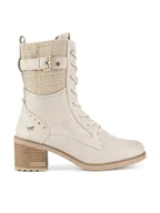 Botki damskie - Mustang Botki 1441-507-243 Biały - miniaturka - grafika 1