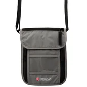 Etui na dokumenty i karty - Paszportówka antykradzieżowa na szyję z zabezpieczniem RFID STOP (Jasny Szary) - miniaturka - grafika 1