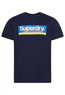 Superdry Koszulka męska z nadrukiem, Atlantic Navy, S - Koszulki męskie - miniaturka - grafika 1