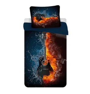 Pościel z mikrofibry 140x200 Gitara granatowa poszewka 70x90 - Pościel - miniaturka - grafika 1