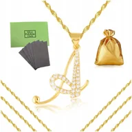 Biżuteria dla dzieci - BIŻUTERIA DZIECIĘCA, ZŁOTY NASZYJNIK LITERKA "A" DLA DZIEWCZYNKI 40cm 18K - miniaturka - grafika 1