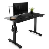 Biurka gamingowe - Biurko regulowane elektryczne gamingowe 120x60cm Amone - Czarne - miniaturka - grafika 1