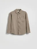 Bluzki dla chłopców - Reserved - Koszula z lnem - brązowy - miniaturka - grafika 1