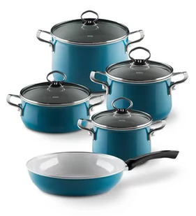 Riess Zestaw garnków 5-czę$181ciowy turkusowy Aquamarin seria Premium 0558-010 - Zestawy garnków i patelni - miniaturka - grafika 1