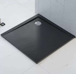 Polimat Perrito Brodzik kwadratowy 80x80 cm czarny 00547 - Brodziki prysznicowe - miniaturka - grafika 1