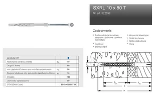 Fischer Kołek ramowy SXRL 10x80 T (522698) - Kołki - miniaturka - grafika 1
