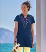 Bluzki damskie - Granatowa tunika Kobieta Atlas For Men - Kolor : Granatowy - Rozmiar : 36/38 - miniaturka - grafika 1